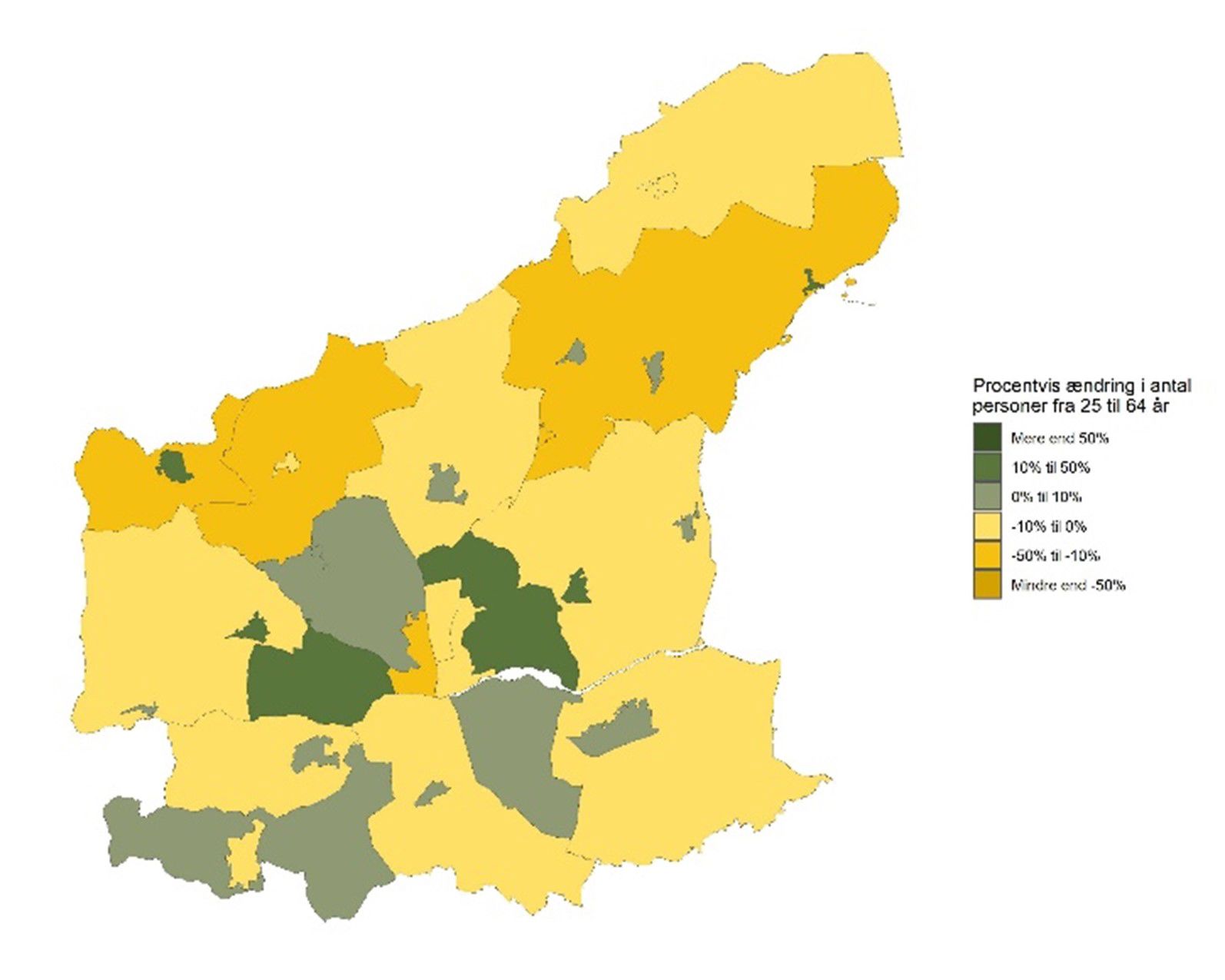 De 25-64-årige - Forventet udvikling fra 2026 til 2035 - procent