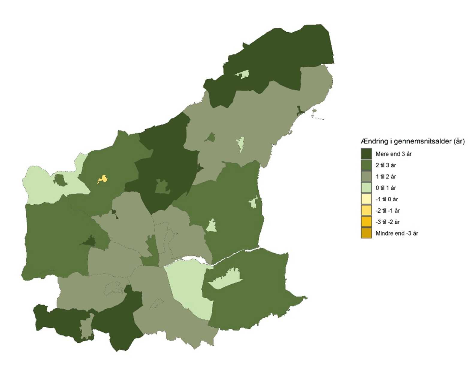 Gennemsnitsalderen - Historisk udvikling fra 2016 til 2025