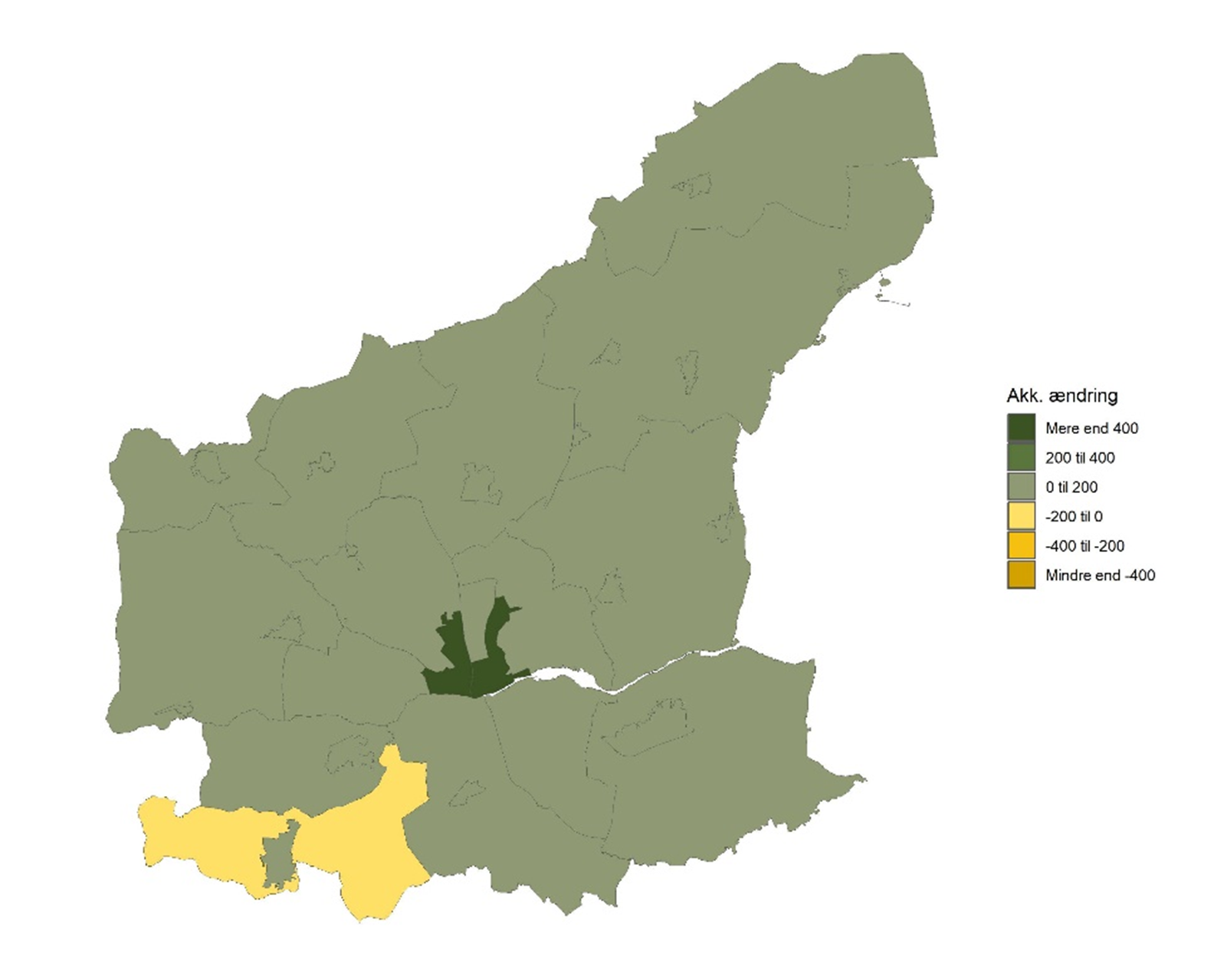 Historisk udvikling i forskellen mellem indvandring og udvandring fra 2016 til 2025