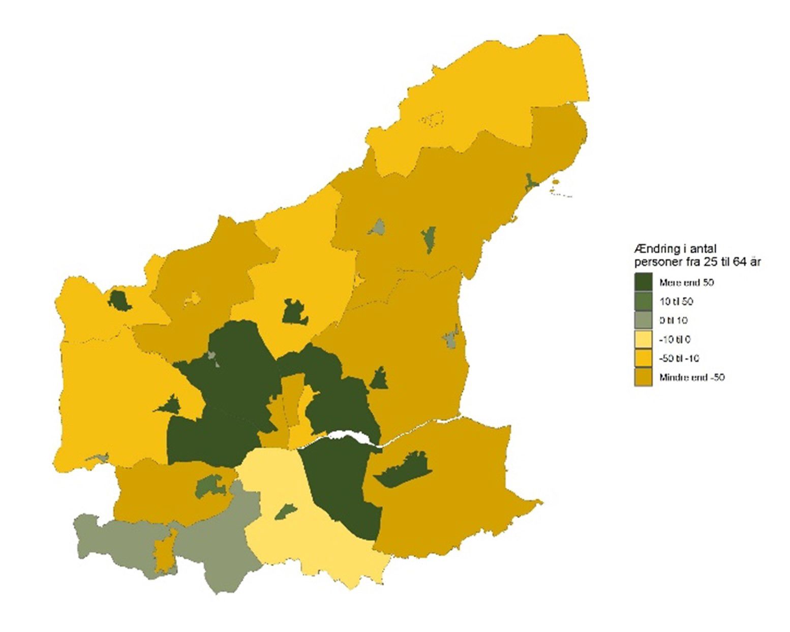 De 25-64-årige - Forventet udvikling fra 2026 til 2035 - antal