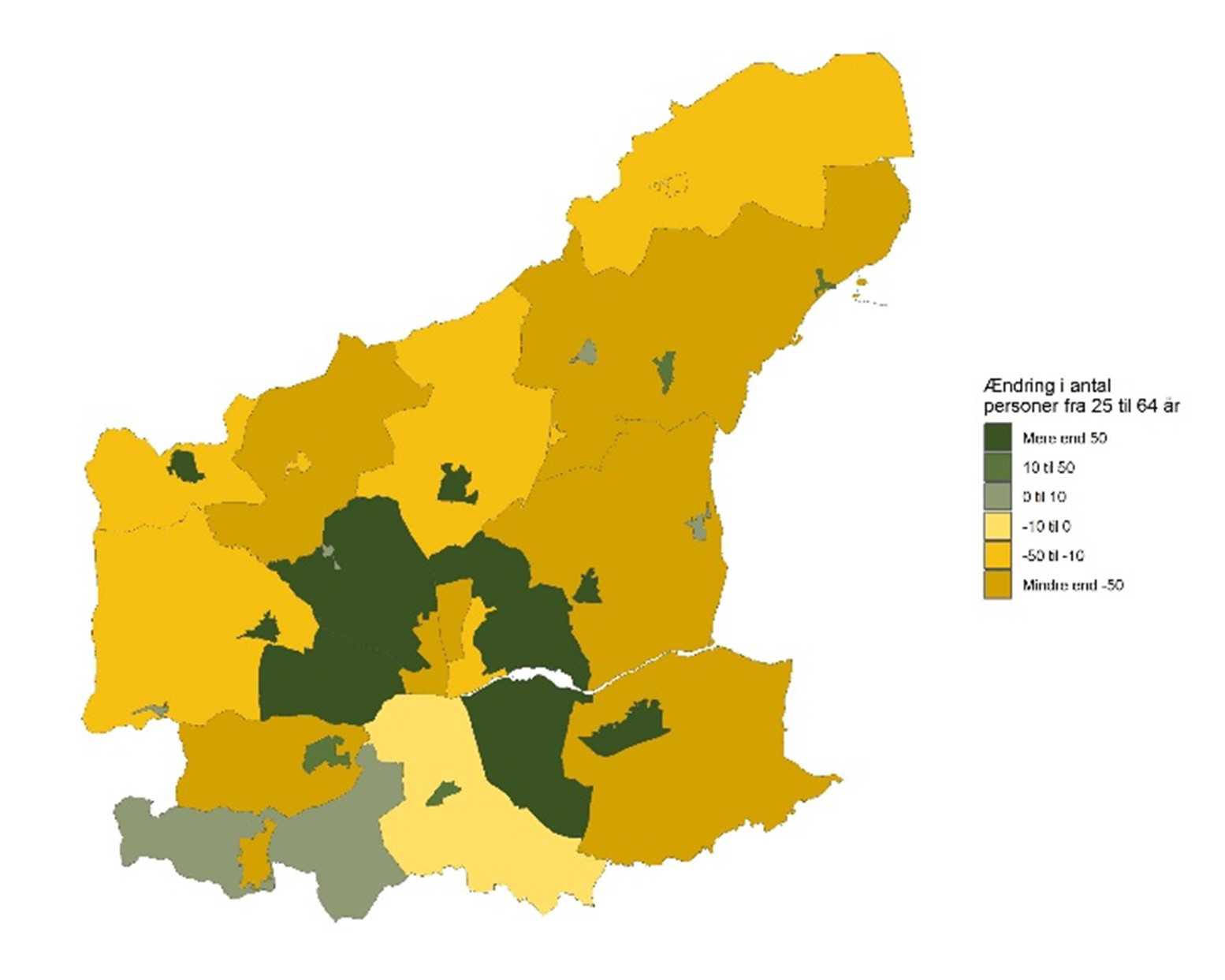 De 25-64-årige - Forventet udvikling fra 2026 til 2035 - antal