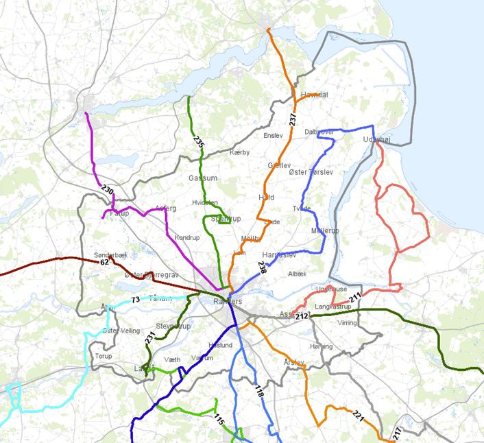 Regionale busruter i Randers Kommune