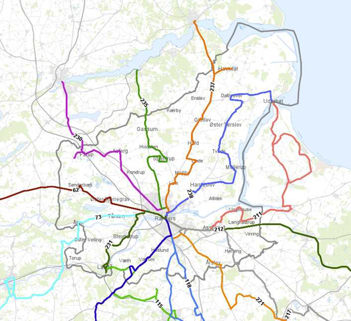 Regionale busruter i Randers Kommune