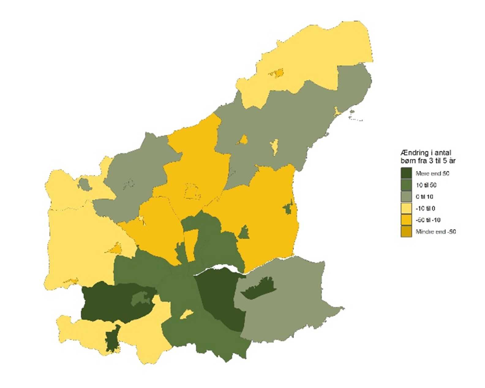 De 3-5-årige - Historisk udvikling fra 2016 til 2025 - antal