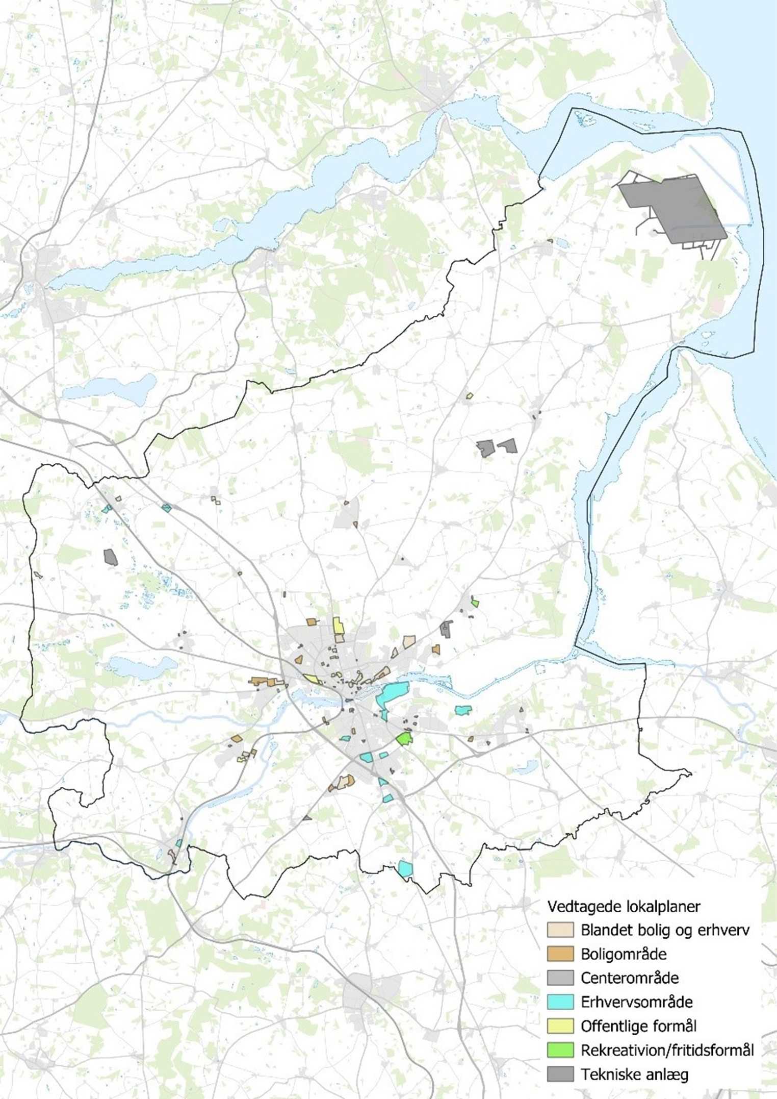 Kort over vedtagne lokalplaner i Randers Kommune de seneste 10 år