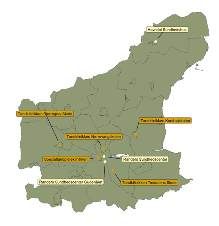 Placering af de kommunale sundhedsinstitutioner